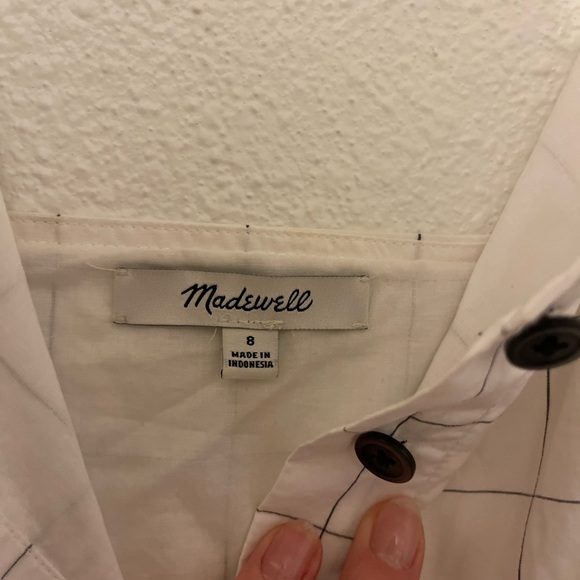 Madewell windowpane cutout cami midi dress - Picture 3 of 5